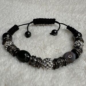 Black and Silver Beaded Bracelet